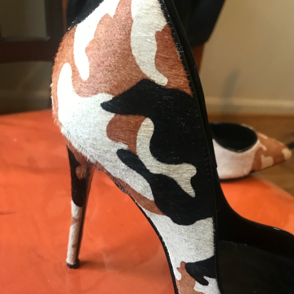 Pony cow hair heels